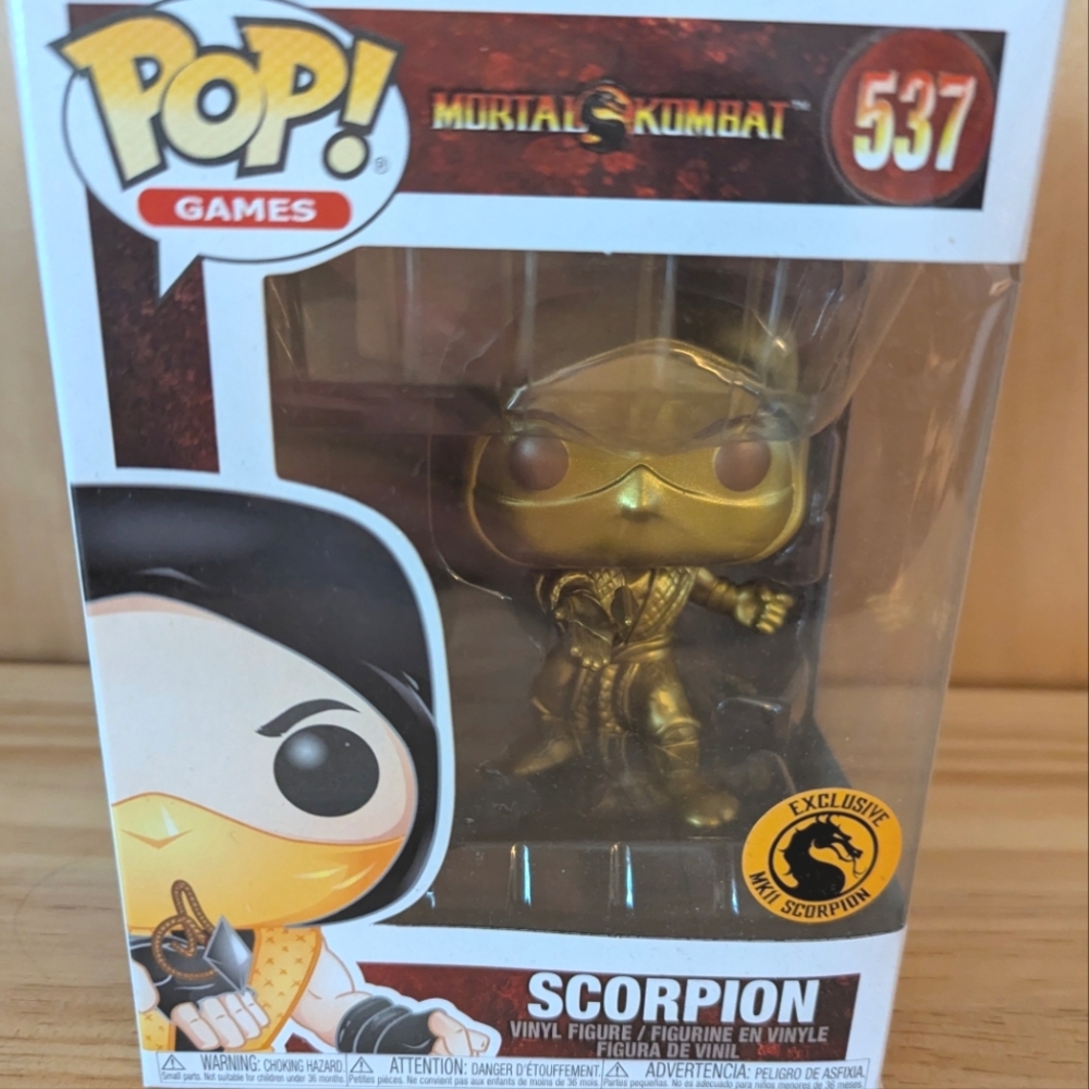 Funko Pop RARE Mortal Kombat Gold Scorpion #537 Exclusive Final Kombat Edition